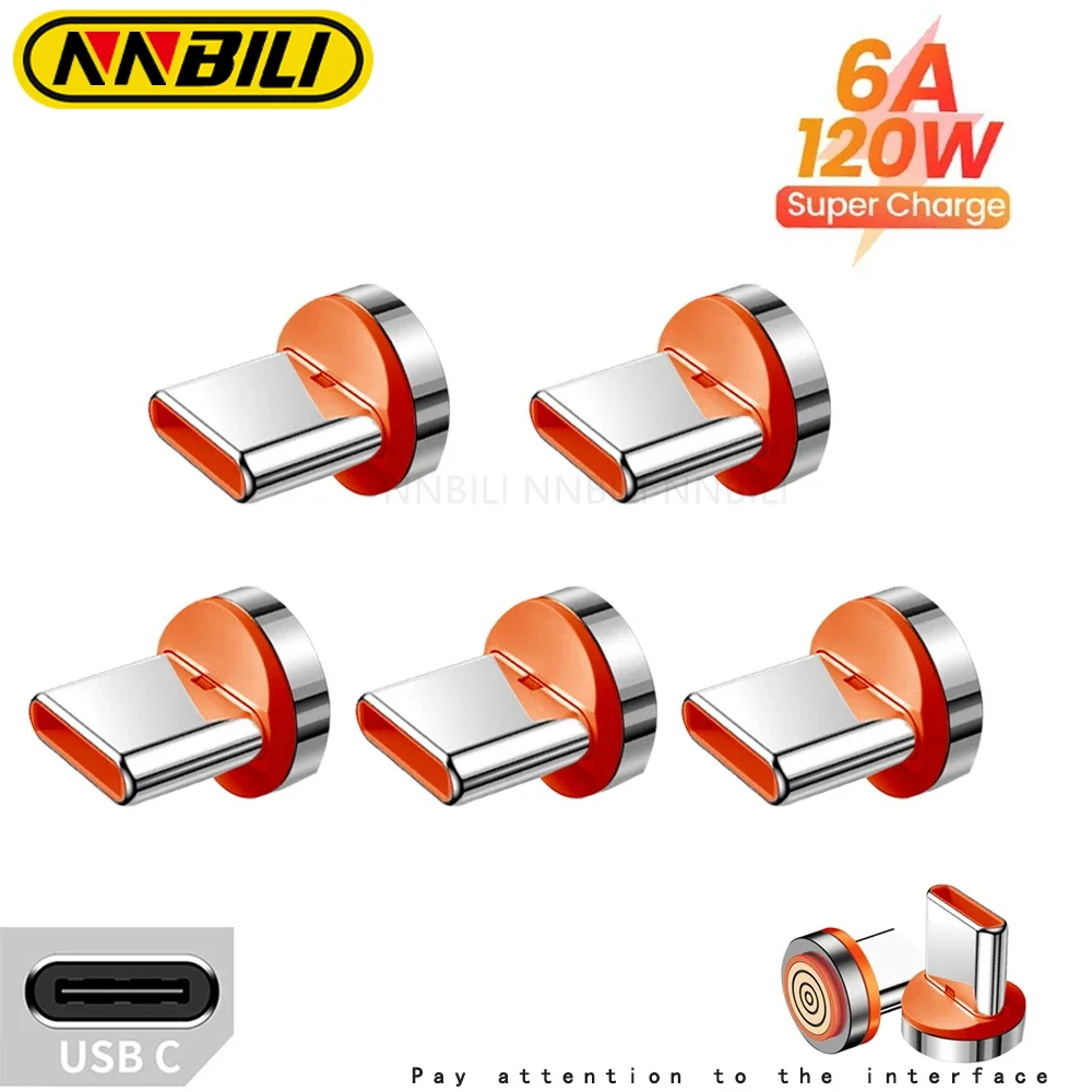 NNBILI 12 Gen 6A Round Magnetic Plug for Huawei Honor 3A USB Type C Magnet Tips Fast Charging Adapter for iPhone Samsung Xiaomi