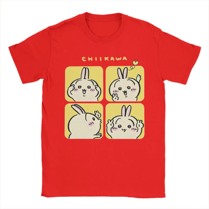 

2025 Summer Chiikawa Usagi V Sign Photo Men TShirt Cute Cartoon Vintage T-Shirt Short Sleeve Crewneck T-Shirt Cotton S-3XL merch