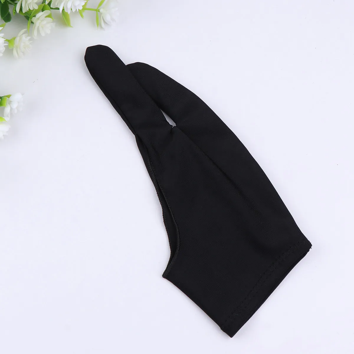 2Pcs Anti-Fouling Drawing Gloves Artist Two Finger Spandex Sketch Gloves Size L Black for Tablet Painting Comfort and
