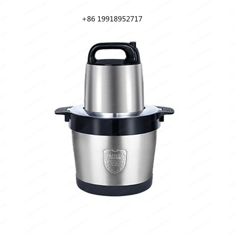 6L Electric Mixer Commercial Homed Stainless Steel Food Processor for Mincing Meat Garlic Vegetables Dough Meatballs