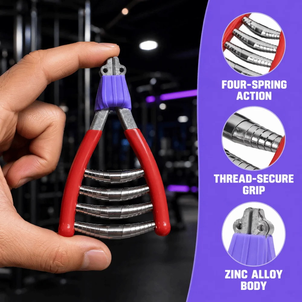 Zinc Alloy Steel Starting Clamp Black Finish 4 Spring Stringing Starting Clamp Fixed Jaw Design Durable Grip Stringing Clamp
