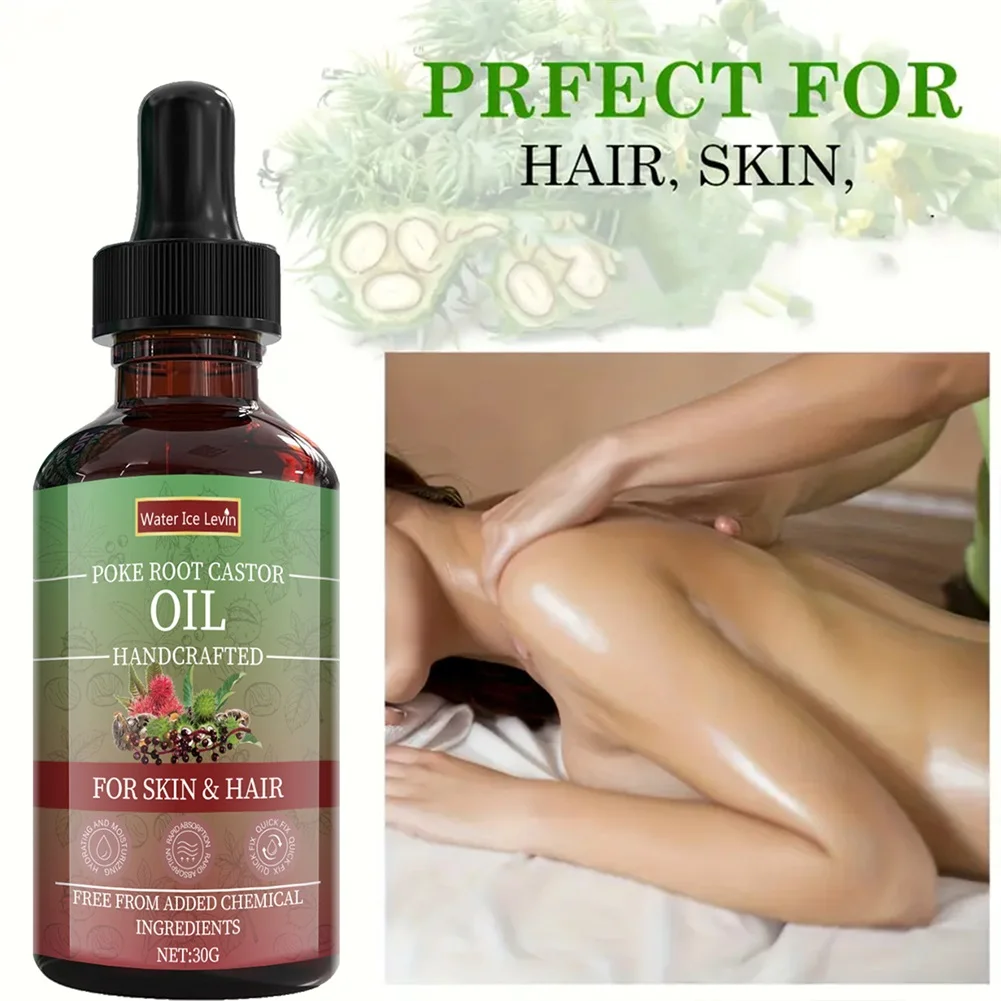 Castor Oil For Hair Growth And Thickness Natural Essential-Oil For Anti-Frizz Hair Serum Promotes Thicker Hair & Health Scalp