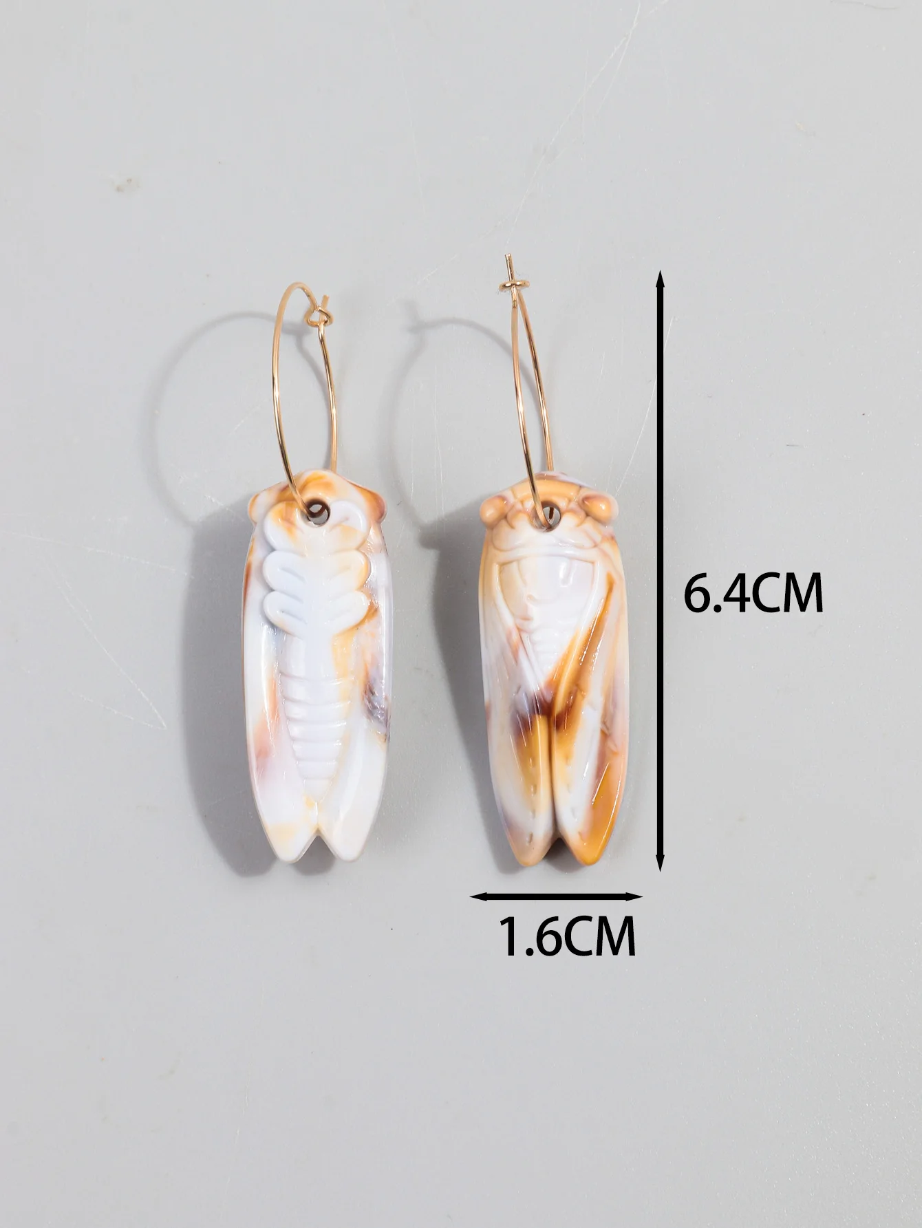 FishSheep Creative Geometric Resin Cicada Drop Earrings for Women Funny Animal Acrylic Multi Color Pendent Earring Jewelry Gifts