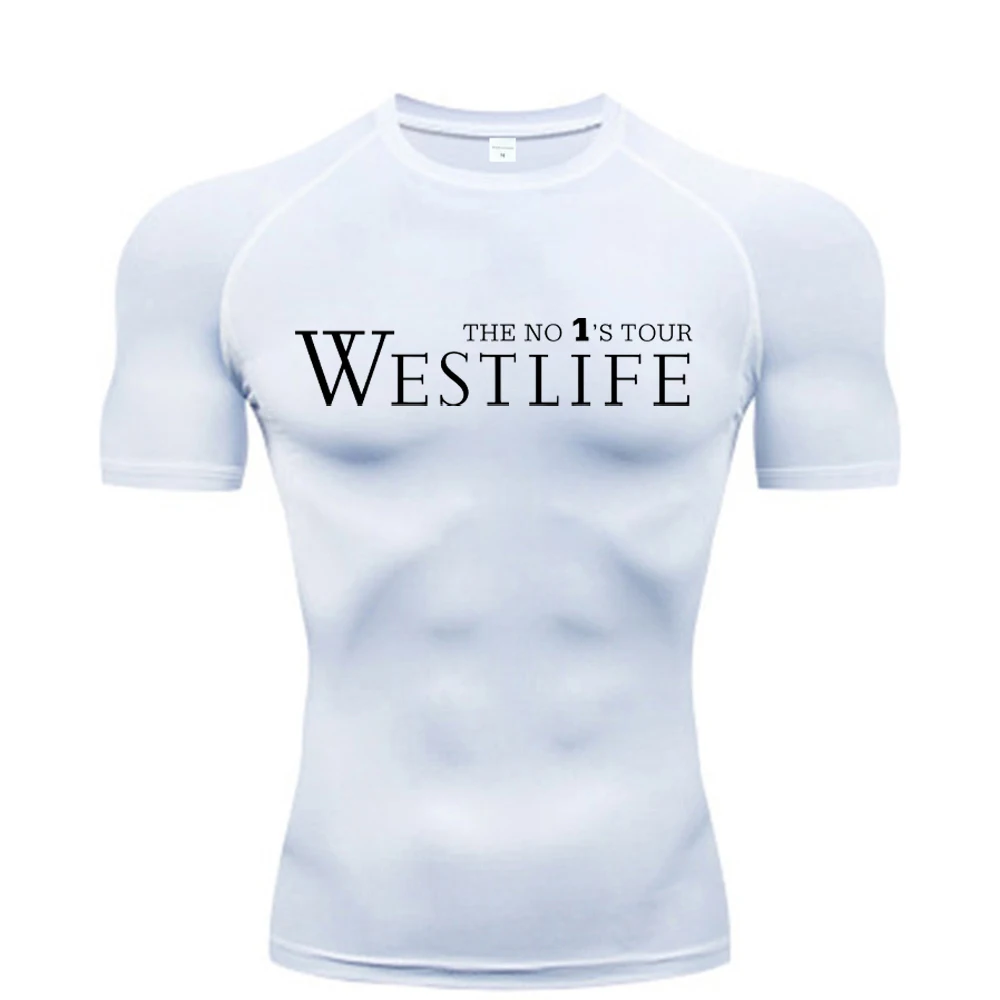 Star singer letter print men's summer fitness gym sports running T-shirt The latest best-selling compressed shirt short-sleeved
