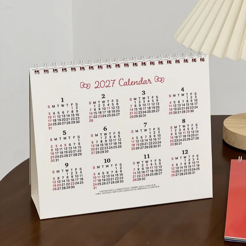 2026 مرحبا كيتي أجندة مكتبية /رزنامة مكتبية الأزياء منضدية الوجه الجدول الزمني مخطط شهري التقويم سطح المكتب الديكور مكتب القرطاسية #5