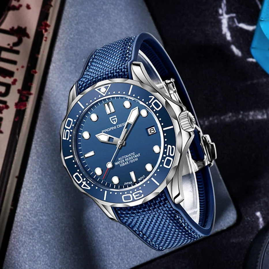 

PAGANI DESIGN 007 Mechanical Luxury Ceramic Bezel Man watch Sapphire Luminous Waterproof Watch Japan Movt All Steel Men Watch