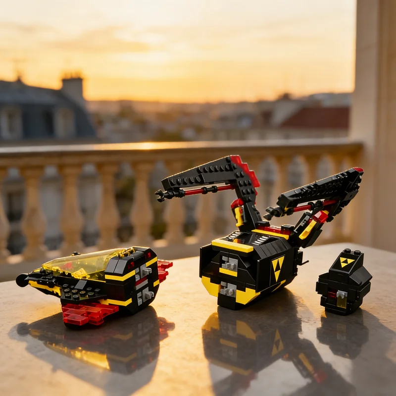 342 pièces MOC Blacktron BX 9 Buzzard Space I Modèle de blocs de construction Jouet de construction Cadeaux de Noël Idée créative Éducation Brique