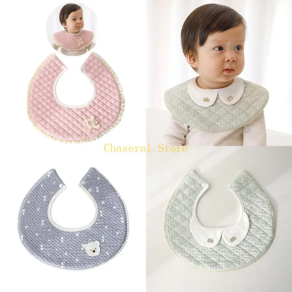 

E7CE Essential Baby Cotton Bibs Multi-pattern Bibs for Keeping Clothes Clean & Dry