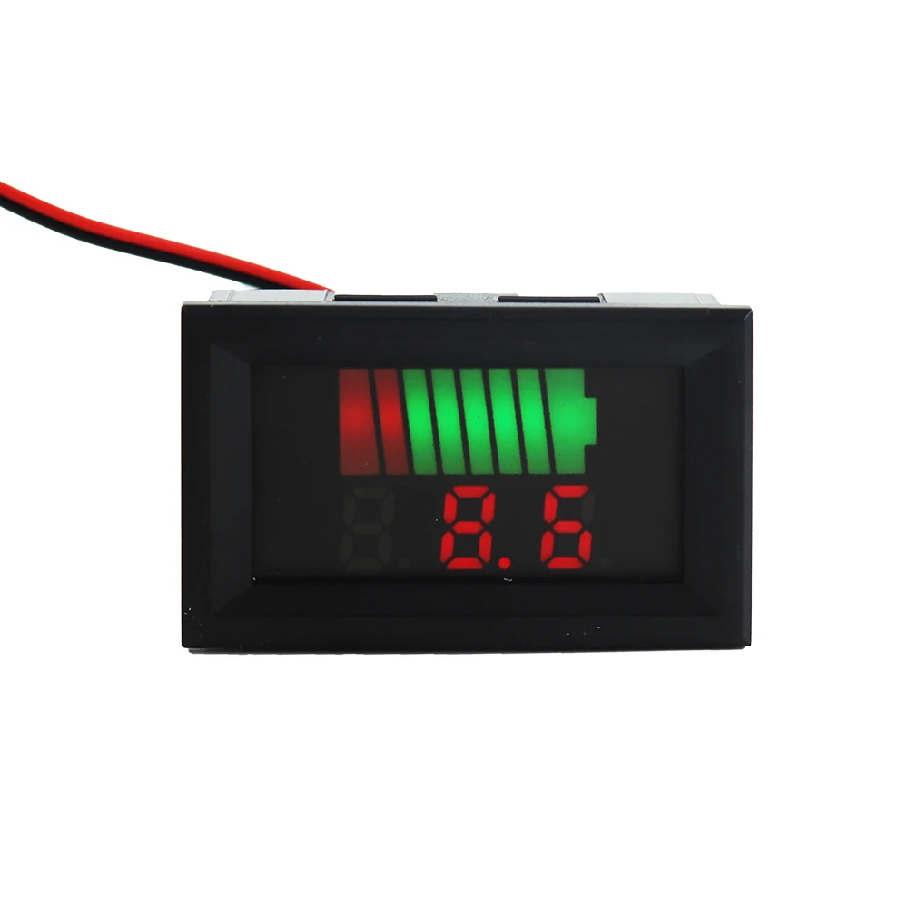 Car Battery Charge Level Indicator 12V 24V 36V 48V 60V 72V Lithium Battery Capacity Meter Tester Display LED Tester Voltmeter