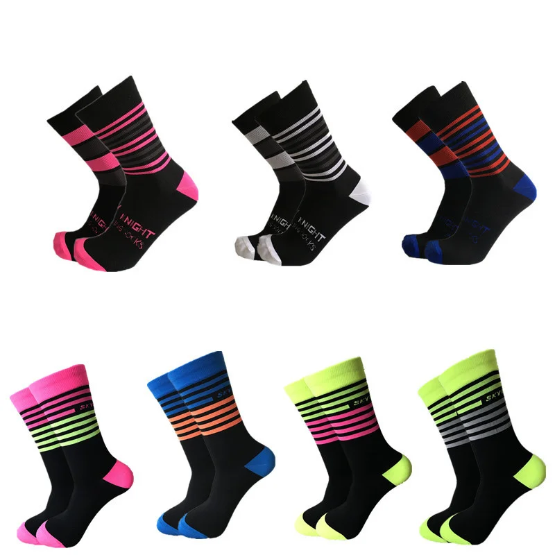 Stripe New Cycling Socks Professional Sport Socks Breathable Outdoor Racing Bicycle Sock