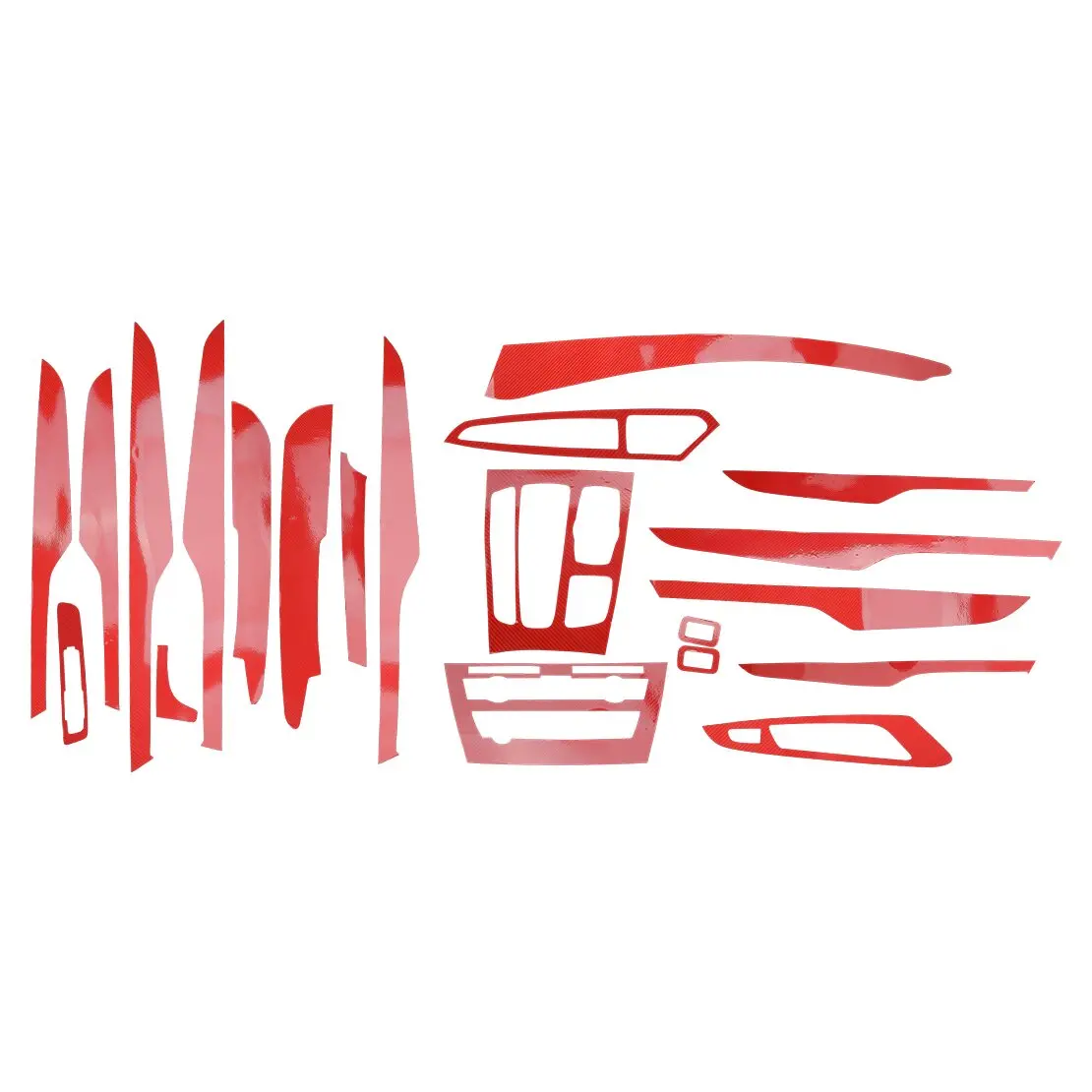 

Car Interior Decoration Molding Sticker Moulding Decor Decal Kit Fit for BMW X5 F15 2008-2018 LHD 5D Red Carbon Fiber Style PVC