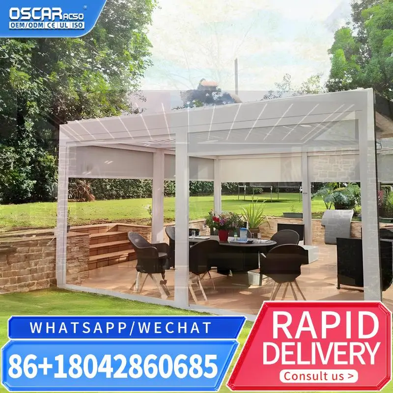 

Motorized Aluminum Rainproof Arch Sun Shade Louvered Roof Pergola Kits for Garden Patio Shed Durable Luxury pergola