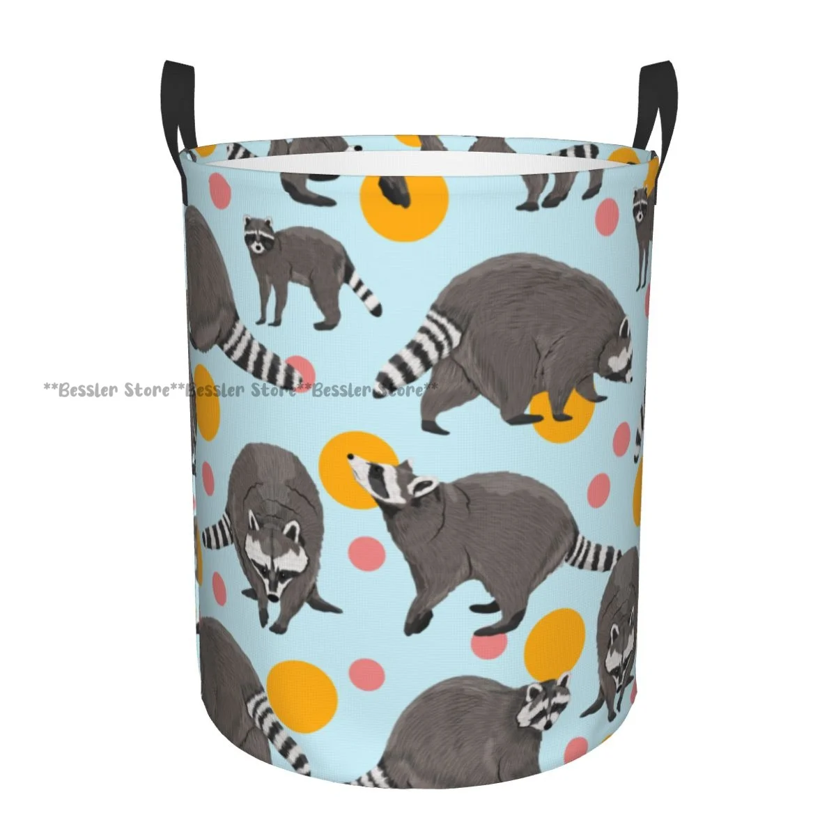 Dirty Laundry Basket Cute Raccoon Animal Folding Clothing Storage Bucket Home Waterproof Organizer