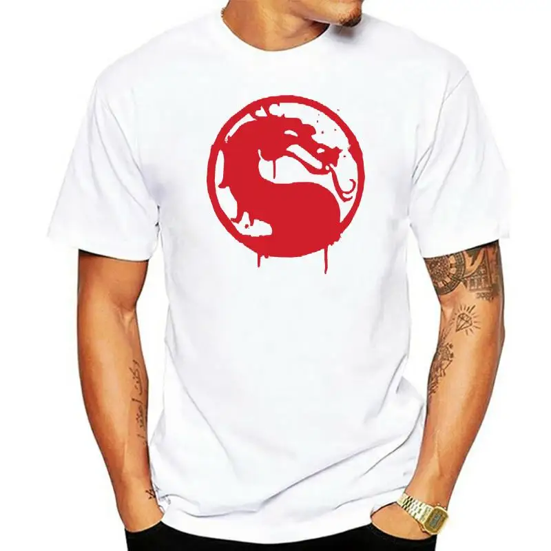 Men tshirt Short sleeve Women T-Shirt Mortal Kombat Splatter Grafitti Emblem  Mortal Kombat 11 Logo  T Shirt