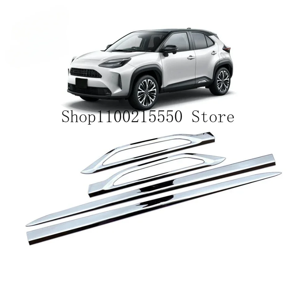 Chrome Door Body Side Skirts Molding Strips Cover Garnish For Toyota Yaris Cross 2021 2022 2023