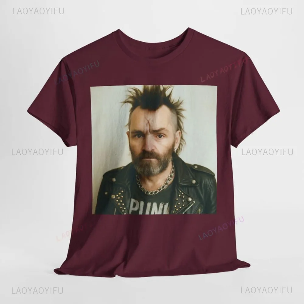 Vintage Punk Rock Graphic Charles Manson Meme T-Shirt Casual Fashion Loose Harajuku Hip Hop Man Tshirt Y2K Women Streetwear