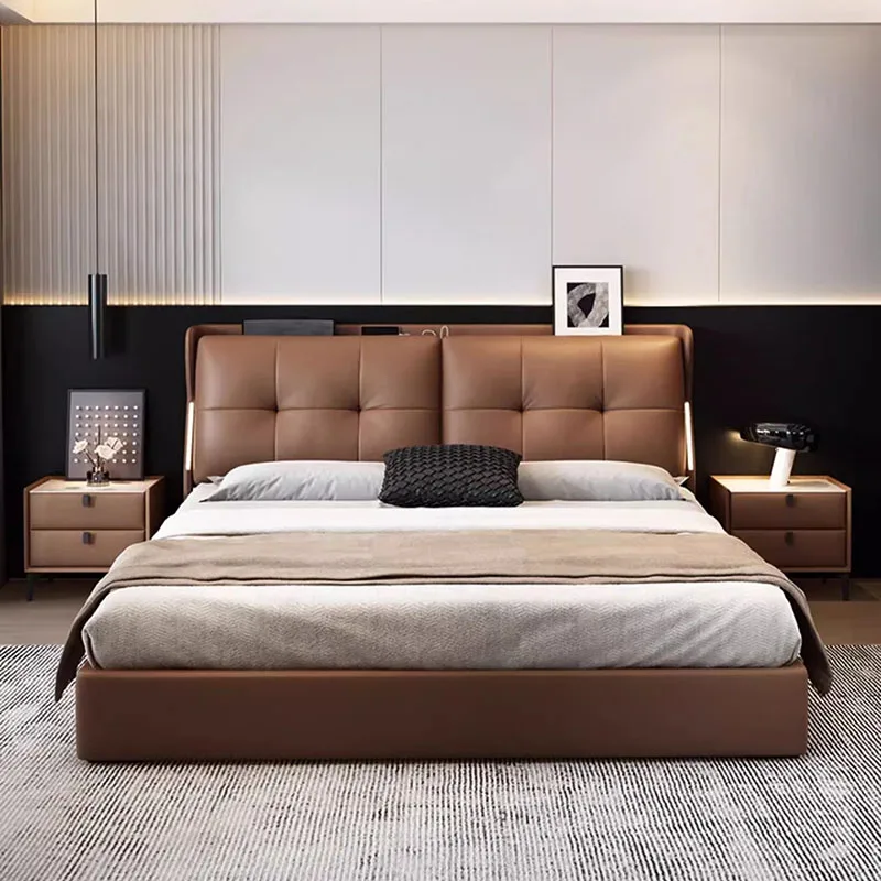 

Leather Platform Massage Bed Queen Sleeping Storage Design Massage Bed Simple Space Saving Massage Cama Solteiro Home Furniture