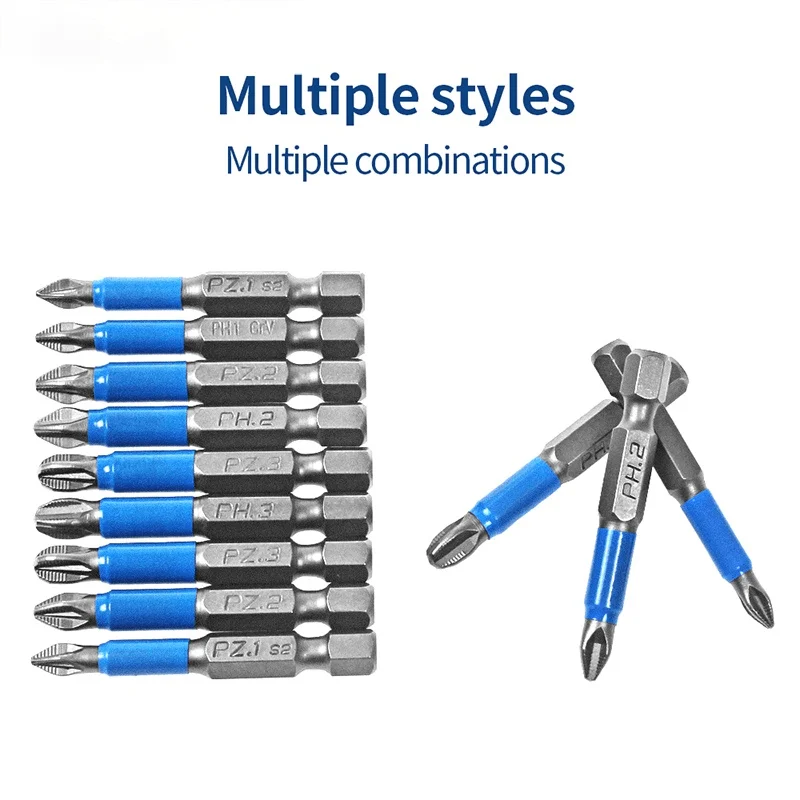 12pcs Magnetic Screwdriver Bit Set Anti Slip Non Cross Phillip Electric Drill Driver Head Kit Impact Batch Power Hand Tool PH PZ