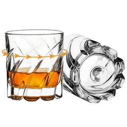 1PCS Rotating Whiskey Glass Old Fashioned Glass for Drinking Bourbon,Scotch,Cocktails or Tea,Whisky