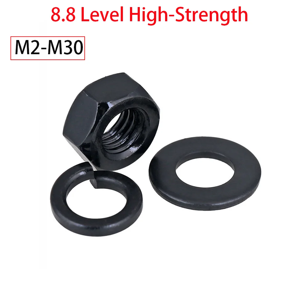 

8.8 Grade High-Strength Hexagonal Nut Black M2 M2.5 M3 M4 M5 M6 M8 M12 M14 M16 M18 M20 M22 M24 M27 M30