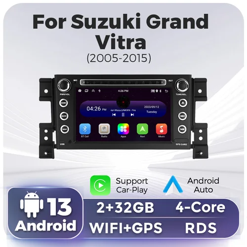Radio de coche de 7 pulgadas para Suzuki Grand Vitara 2005-2012 2013 2015 reproductor estéreo de navegación GPS Multimedia CarPlay Android Auto WIFI carplay sistemas inteligentes de coche Voz de Ai bluetooth Wifi radio