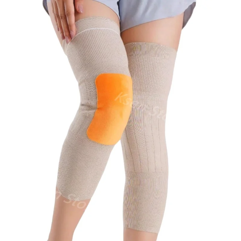 

1 Pair Winter Protective Knee Pads Wool Cashmere Knee Warmers Sleeves Thick Fleece Lined Knee Brace Support Thermal Leg Wraps