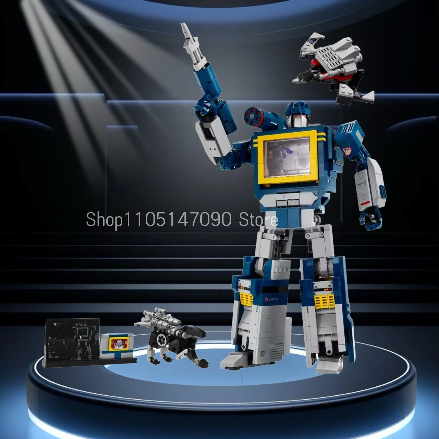 Nieuwe blauwe vervormbare robot sonic creatieve bouwsteen model kindermontage jongen speelgoed verjaardag kerstvakantie cadeau