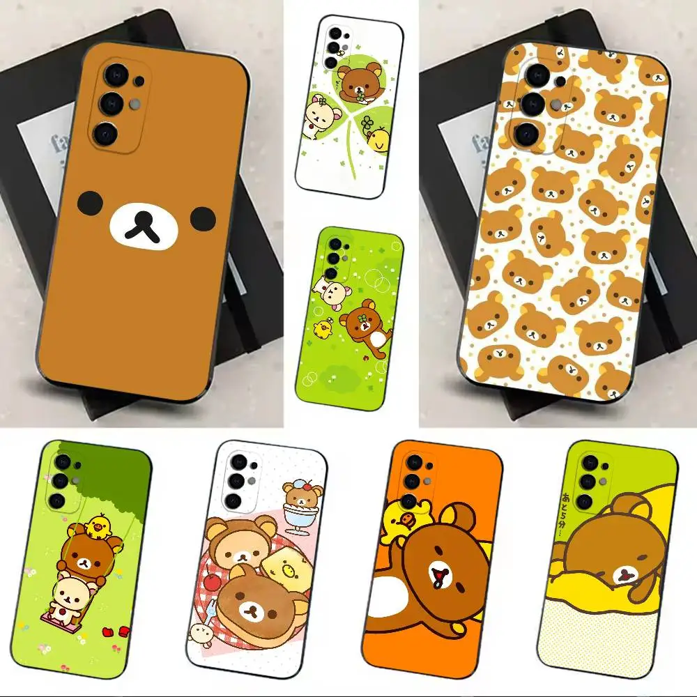 cute friends R-Rilakkuma-es Phone Case Soft Black For Samsung S24,S21,S22,S20,S23,S30,Ultra,S20,Plus