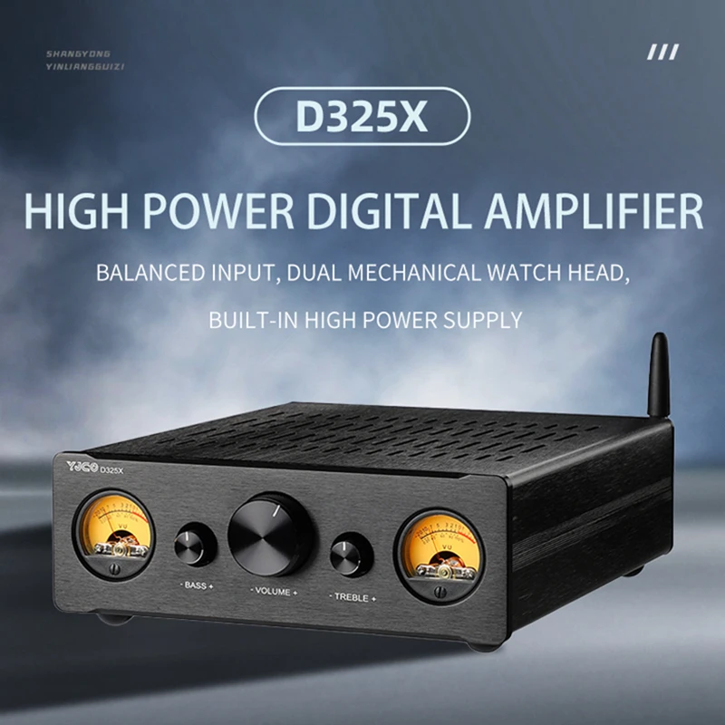 DIYLIVE Digital Audio Power Amplifier TPA3255 300W*2 HiFi 2.0 XLR RCA Bluetooth 5.1 tonal treble and bass adjustment D325X