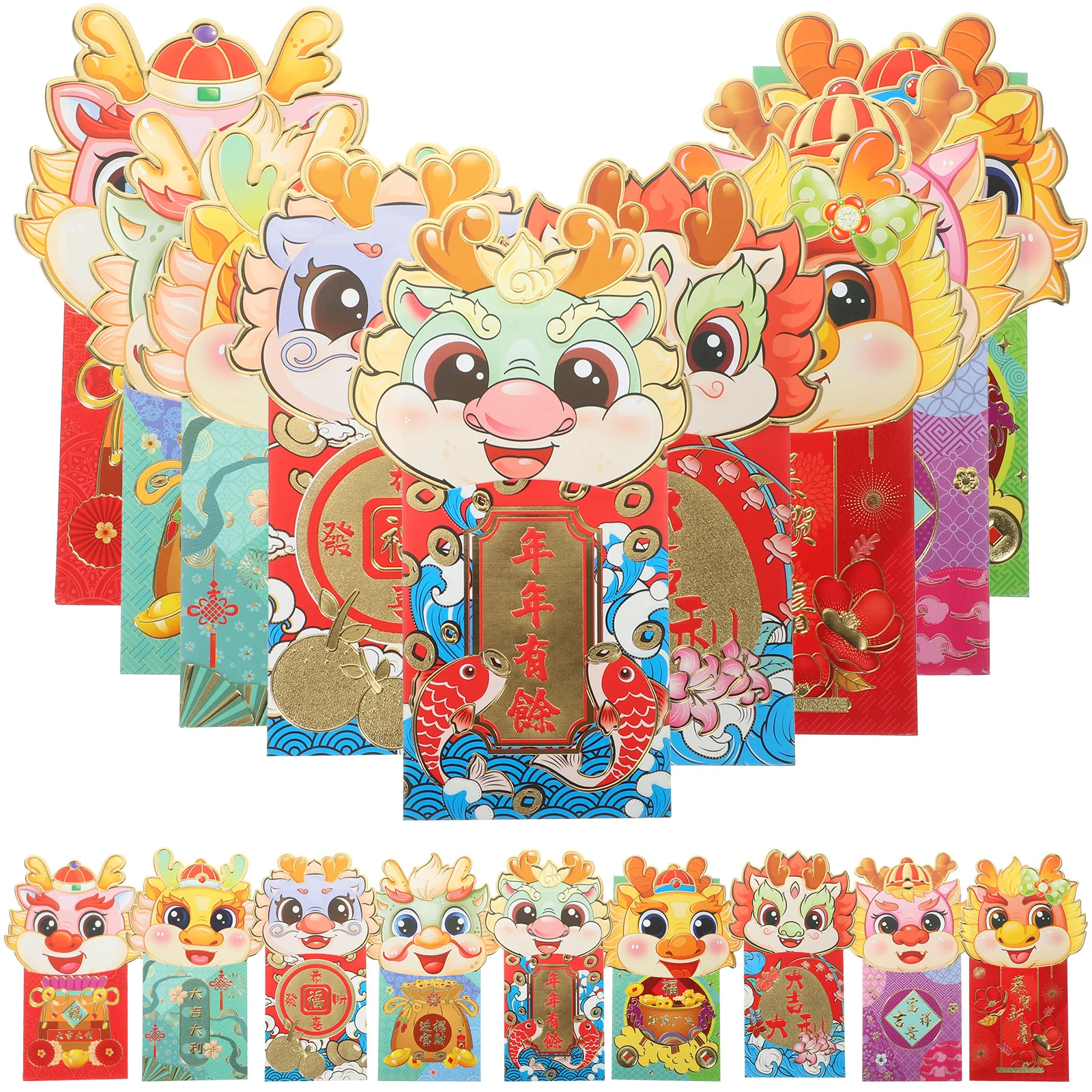 

18Pcs Traditional Red Packet Creative Chinese Style Paper Red Envelopes for Lunar New Year Festival Gift Packet