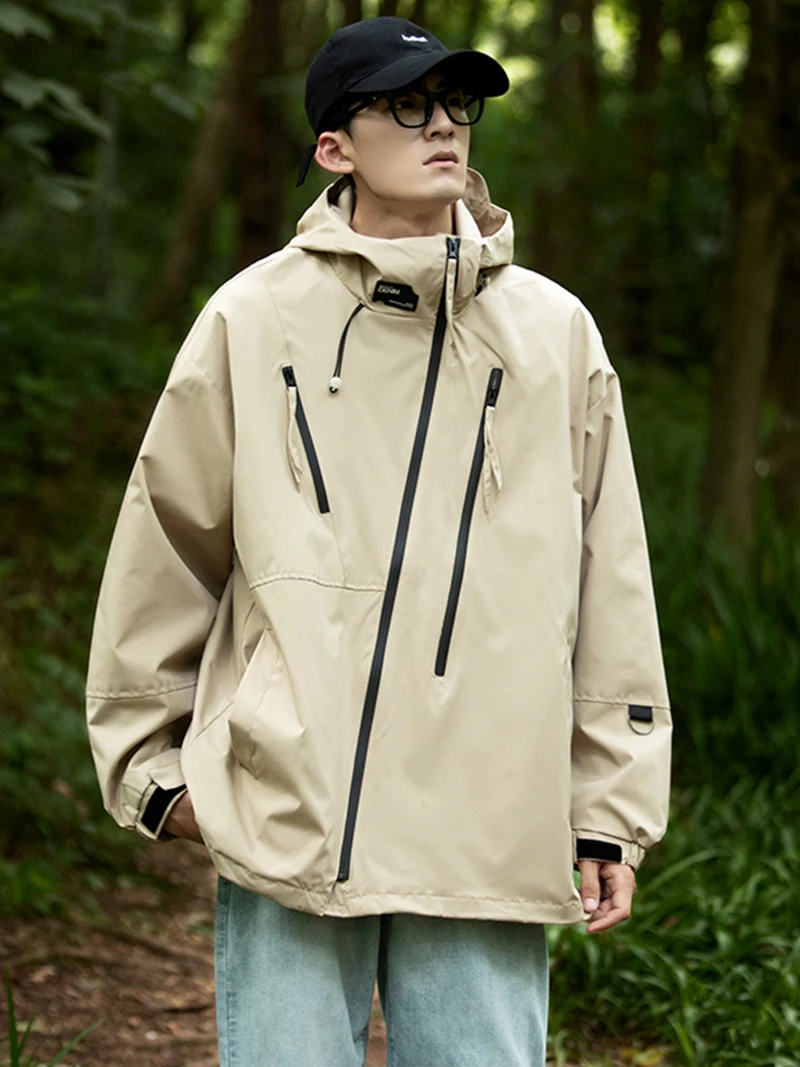 سترة مضادة للماء الرجال مقنعين زمم سترة واقية سترة الرجال معاطف في الهواء الطلق للتخييم التنزه تسلق ملابس الصيد الجبلية