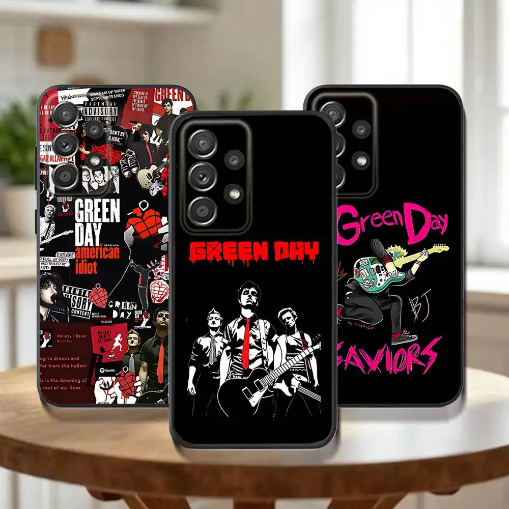 

Band G-Green Rock Day Phone Case For Samsung Galaxy A73,31,32,72,41,53,52,71,22,5G,Note,J7,8,9 Soft Black Cover