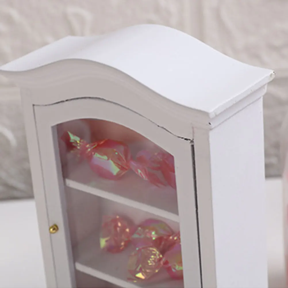 1:12 Handmade Miniature Cabinet Model Furniture Figure Dollhouse Mini Miniature Ornament Cabinet Model White Color