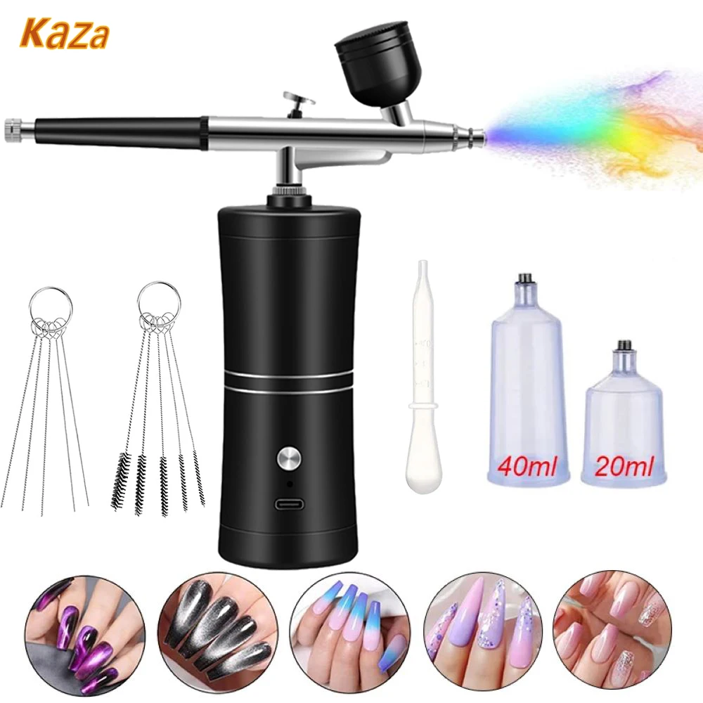 

Airbrush Kit With Compressor Rechargeable Air Brush Nail With Compressor High-Pressure for Nail Art Painting Cake Air Brush Kit