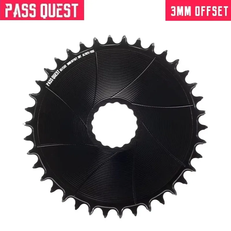 PASS QUEST-Narrow Wide Chainrings Direct Mount Chainrings 3mm Offset Silver and Black for RACEFACE RF Bicycle Accessories