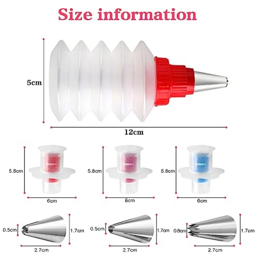 3 шт. пластиковый инструмент для удаления сердцевины торта, плунжер для кексов, форсунка для выпечки и инжектор для кексов, украшение глазури, набор из 3 предметов из нержавеющей стали Ste