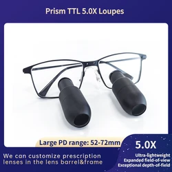 New Arrival Burite TTL5.0X Loupes Titanium Frame Through The Lens 5X Dental Medical Surgical Loupes Prism TTL