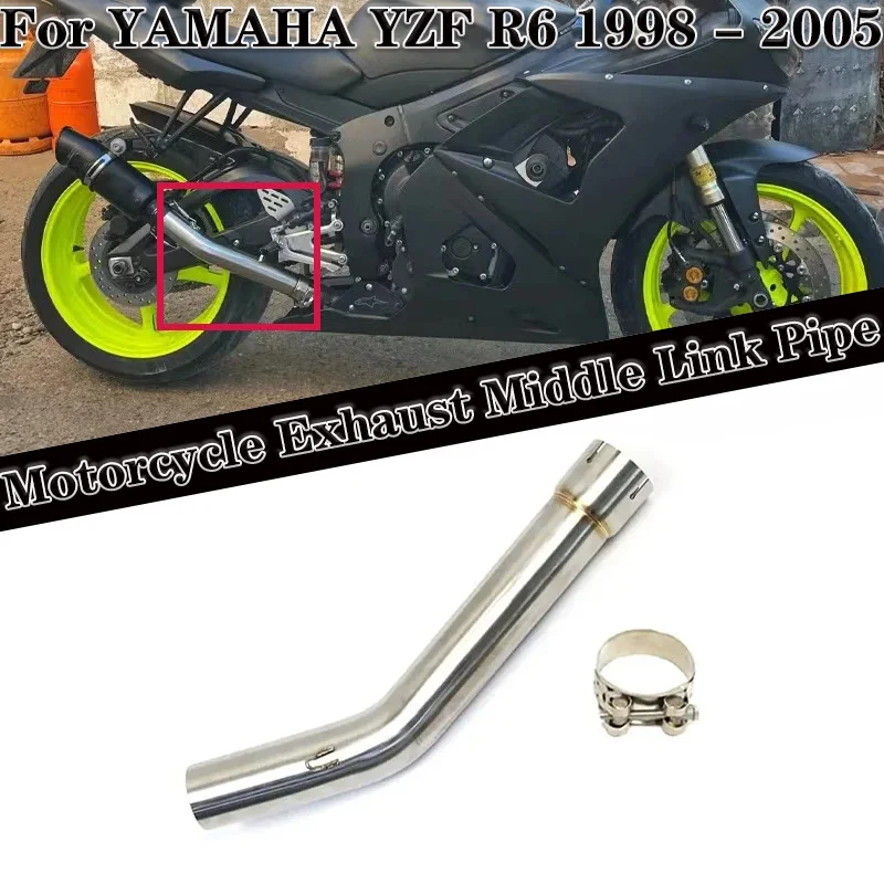 

For YAMAHA YZF R6 YZF-R6 1998 - 2005 Motorcycle Exhaust Escape Modified Middle link pipe Connecting 51mm Moto Muffler Tube