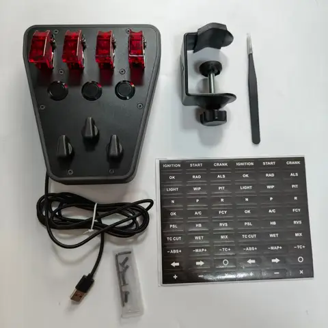 Sim Racing Control Panel USB Button Box with 4 Red Toggle Switches For European Truck American Truck For Thrustmaster Logitecg29