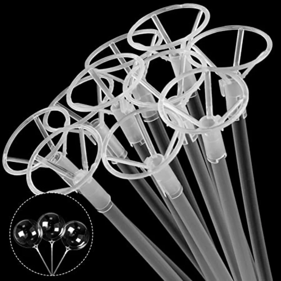 Balloon Sticks with Cups Clear Balloon Holder Stick Stand 15Inch to 32Inch Large and Long Party Balloon Stand for Bobo Balloons