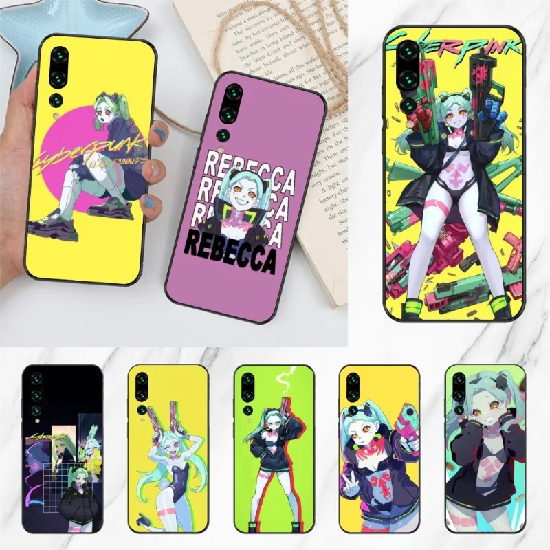 Punk Girl Rebecca Phone Case for Huawei P50 P40 P30 Pro Lite P Smart 2021 2019 Magic 3 Black Soft Phone Cover Funda