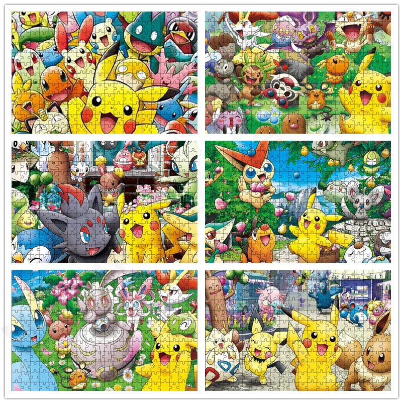 

Пазлы Pikachu для взрослых, 300/500/1000 штук, бумажные, умные, декомпрессионные, «сделай сам», игрушки, подарки