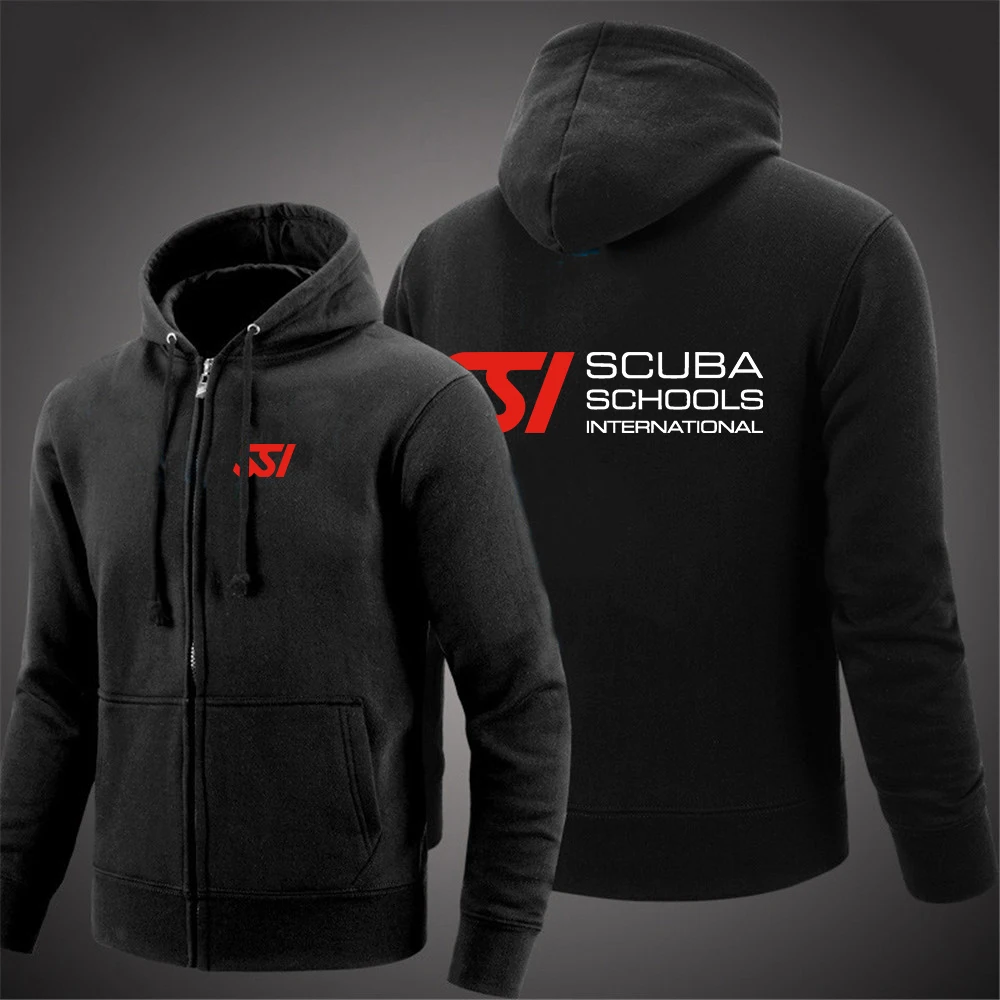 

2023 New Men's Scuba Diving Dive SSI Printing Casual Hooded Sweater High Quality Cotton Fashion Hoodies Zipper Jackets Coats