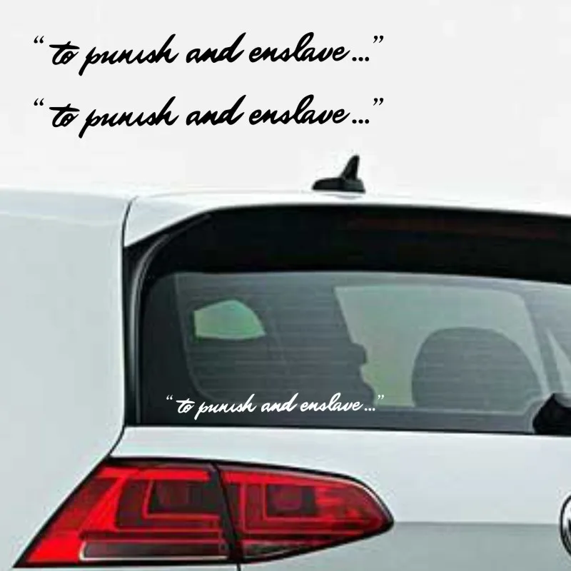 

For 2x Punish and Enslave Funny Barricade Transformers JDM Car Vinyl Sticker Decal #535