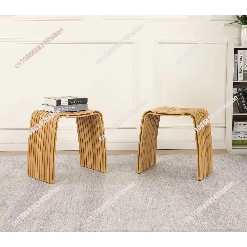 Living Room Furniture Bamboo Weaving Chair Porch Shoe Changing Stool Bathroom  Office Footstool Leisure Seat Dining