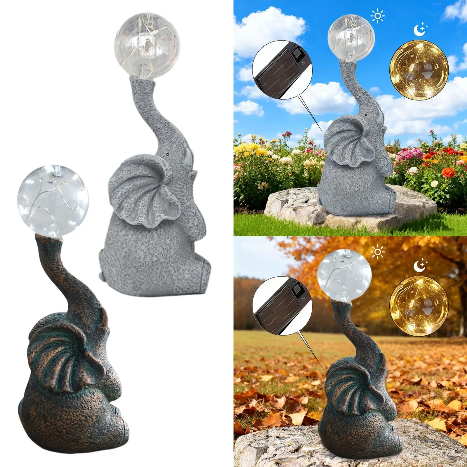 

Садовая статуя с солнечным светом, художественная скульптура двора, наружное украшение для