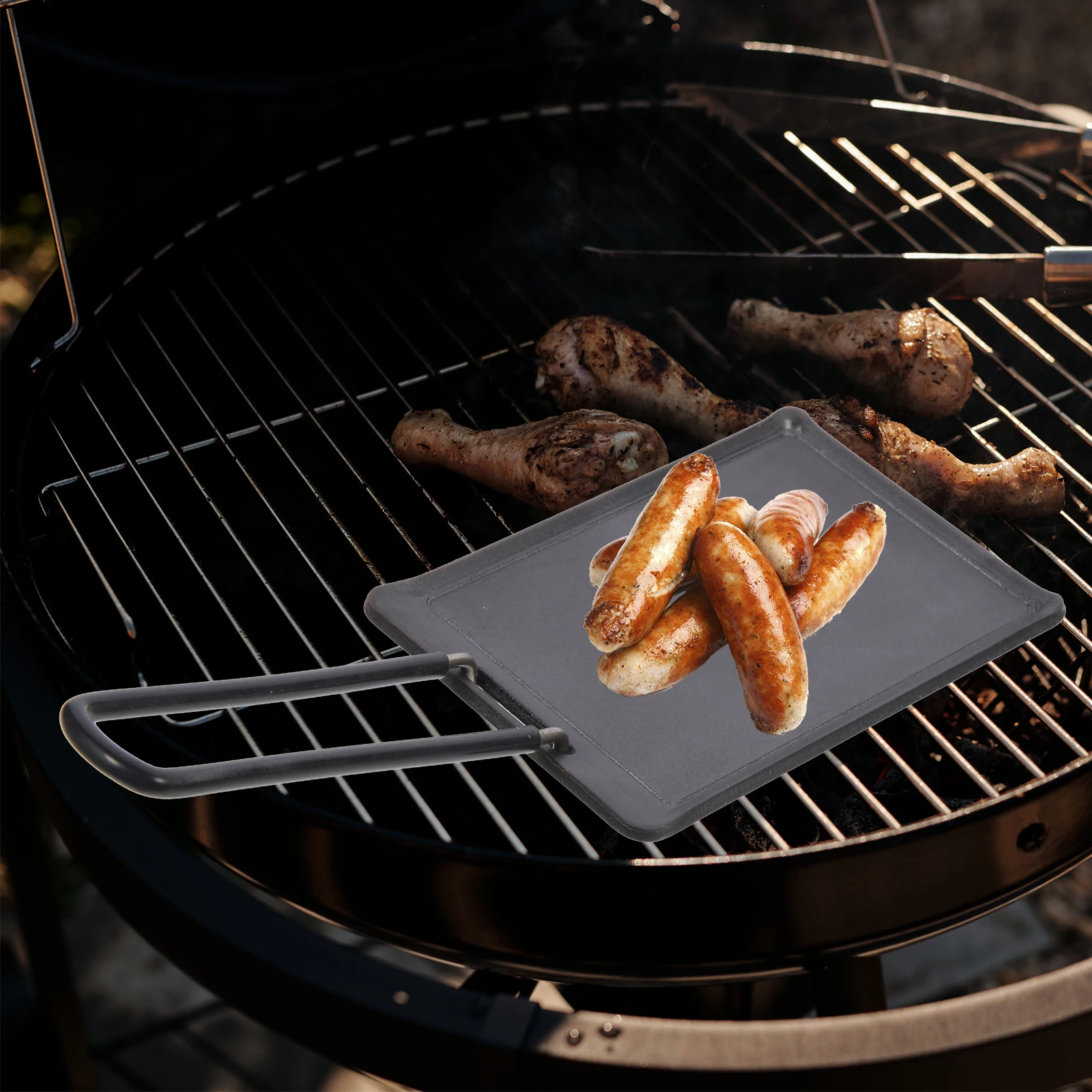 

Mini Grill Pan Iron Material Even Design Nonstick Camping Frying Skillet BBQ Steak Omelette Pans