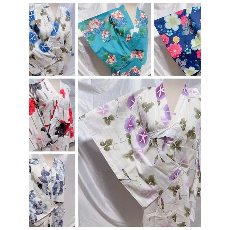 

Японское хлопковое кимоно юката для девочек с сакурой, детский летний халат для фотосессии, дорожный костюм высотой 130 см