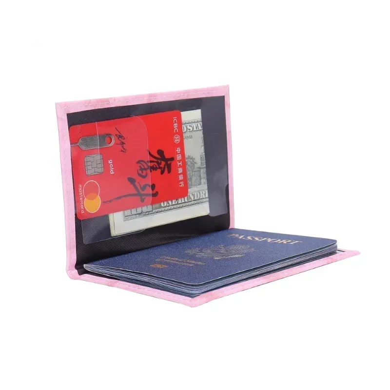 Marbling Passport Holder for World Trip Travel English PU Leather Passport Cover Case Sleeve with ID Credit Card Slot Protector