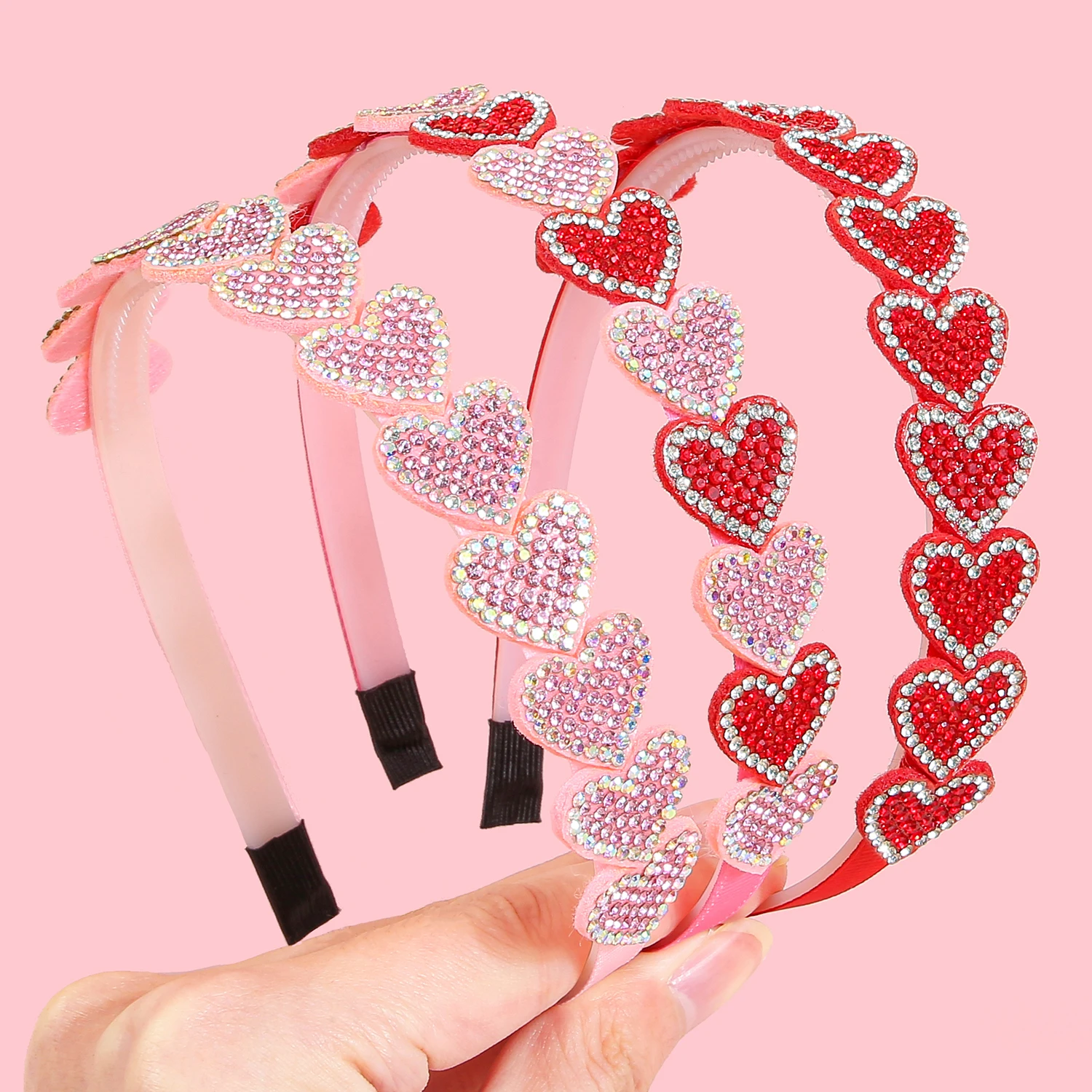 1/3 Stück Kristall-Herz-Stirnbänder für Frauen, Valentinstag, herzförmige Haarbänder, Kinder, Mädchen, Stirnband für Party, Haarschmuck